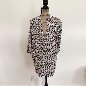 Zara Woman Tunic Brown Grey Yellow Black Dress NEW